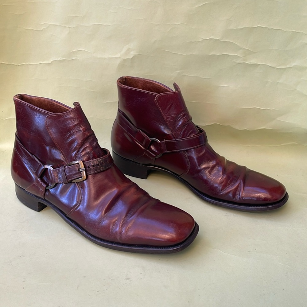 Vintage deep reddish brown all leather booties - Picture 7 of 16